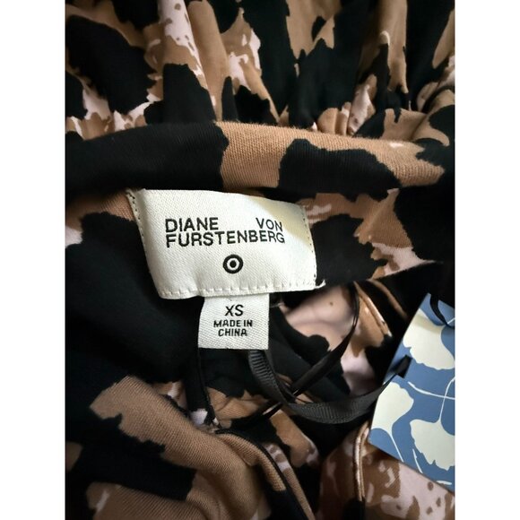 Diane Von Furstenberg x Target Women XS Leopard Halter Jumpsuit Black/Tan/Pink - Picture 8 of 8